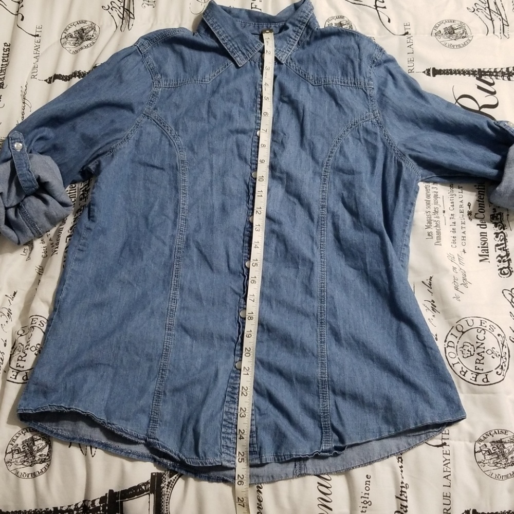 EUC Denim Rue 21 Button Down Shirt - Picture 6 of 6